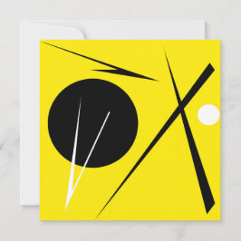 Cartão Padrão de Abstrato de arte minimalista amarelo pre