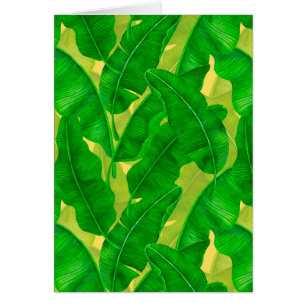Cartão Padrão de aquarela de folhas de banana
