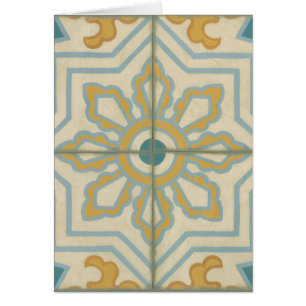 Cartão Padrão de Azulejo Decorativo do Velho Mundo