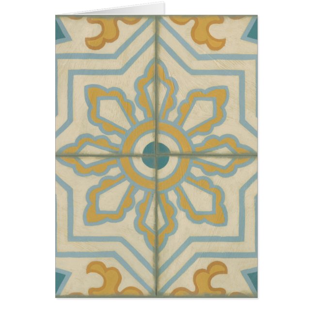 Cartão Padrão de Azulejo Decorativo do Velho Mundo (Frente)