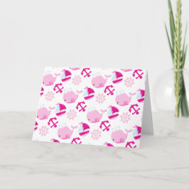 Cartão Padrão De Baleias, Baleias Cutas, Baleias Rosa