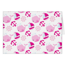 Cartão Padrão De Baleias, Baleias Cutas, Baleias Rosa