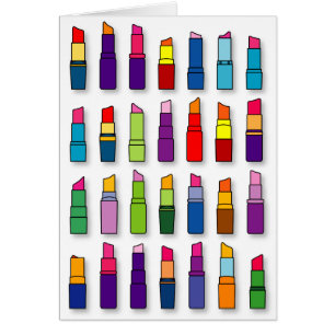 Cartão Padrão de batom feminino e de tendência