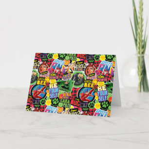 Cartão Padrão de Caracteres de Super Herói Miraculoso