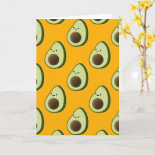 Cartão Padrão de Cartoon Bonito Avocado