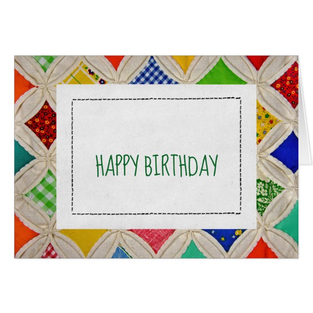 Cartão Padrão de colcha da janela da catedral para o aniv (Frente Horizontal)