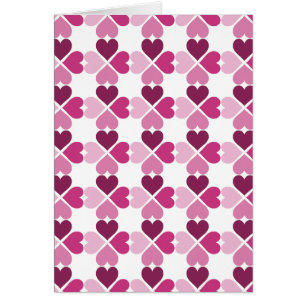 Cartão Padrão de Corações Rosa