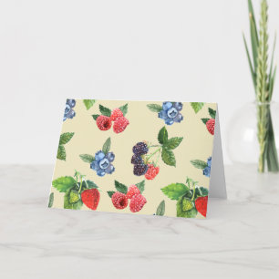 Cartão Padrão de Corrente de Framboesa de Morango com Aqu