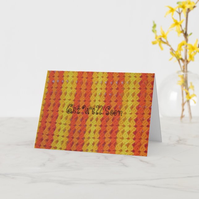 Cartão Padrão de crochê - Conchas laranja (Flor Amarela)