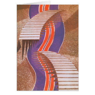 Cartão Padrão de Degrau de Escada Pochoir de Arte Deco Ja