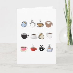 Cartão Padrão de Designs de Mugs de Café