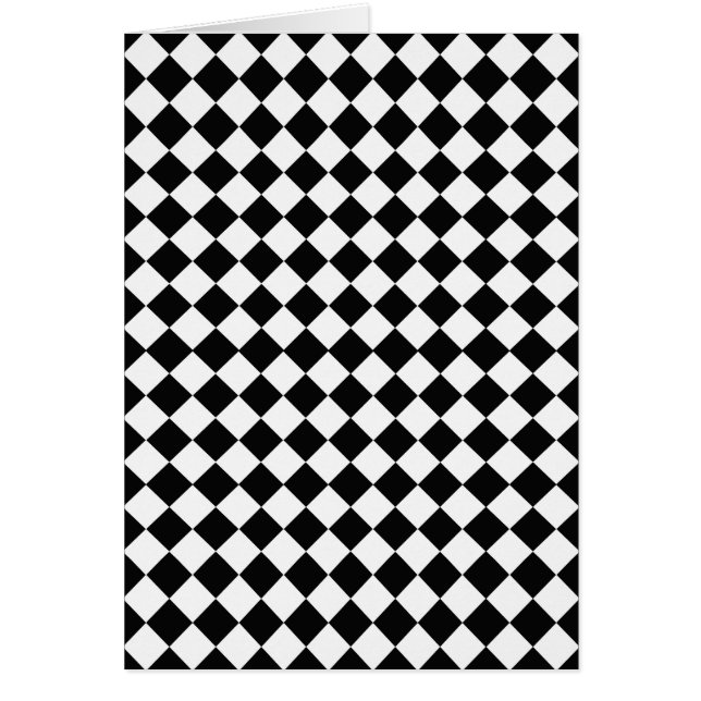 Cartão Padrão de Diamante Preto e Branco de Shirley Taylo (Frente)