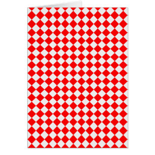 Cartão Padrão de Diamante Vermelho e Branco por ShirleyTa