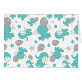 Cartão Padrão De Elefantes Azuis, Elefantes Cutes, Estrel