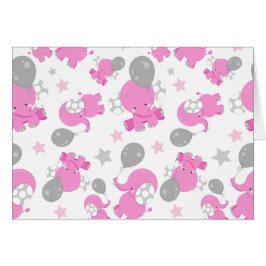 Cartão Padrão De Elefantes Rosa, Elefantes Cutes, Estrela