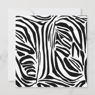 Cartão Padrão de Estampa de Zebra Preta e Branca em Negri