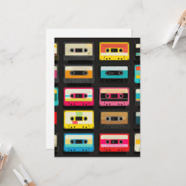 Cartão Padrão de Fita Cassete Retro – Música Vintage 