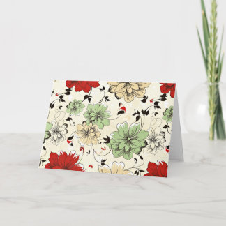 Cartão Padrão de Flor Oriental Retroativo