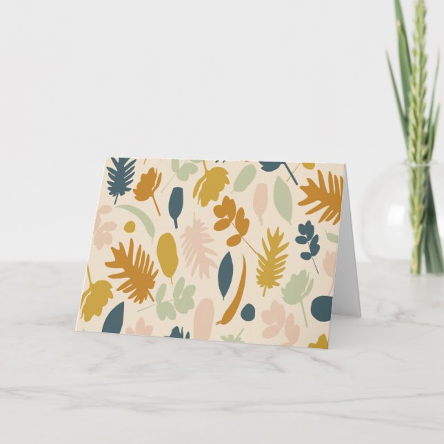 Cartão Padrão de Folhas e Folhas Botânicas (Frente)