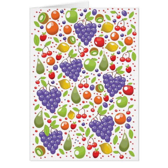 Cartão Padrão de Fruta Fofa (Frente)