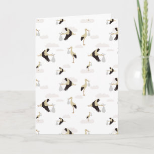 Cartão Padrão de Garotinha de Stork Newborn