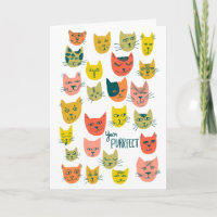 Padrão de gato colorido bonito FELIZ ANIVERSÁRIO P