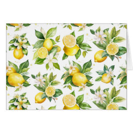 Cartão Padrão de limão, flores de limão, folhas, citrinos