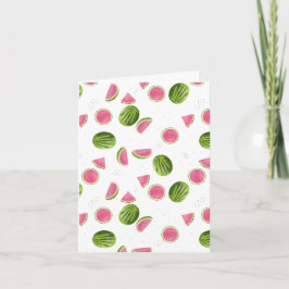 Cartão Padrão de Melancia Rosa-Verão