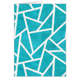 Cartão Padrão de mosaico azul-esverdeado e branco