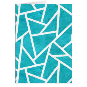 Cartão Padrão de mosaico azul-esverdeado e branco