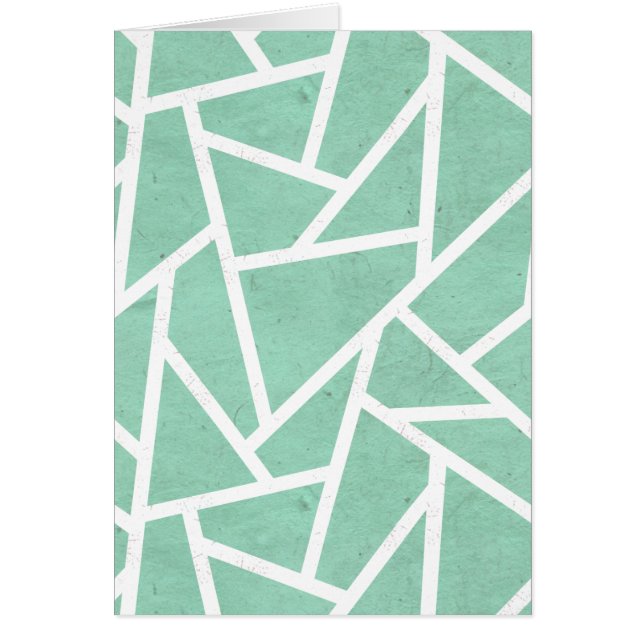 Cartão Padrão de mosaico branco e verde da Casa da Moeda (Frente)