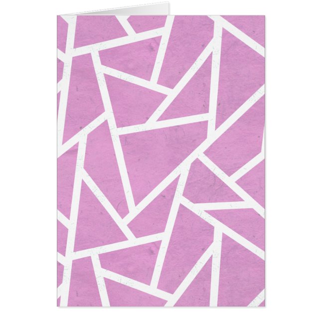 Cartão Padrão de mosaico rosa e branco (Frente)