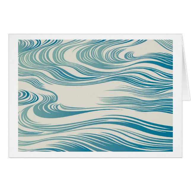 Cartão Padrão de Onda Tradicional Japonês (Frente Horizontal)