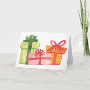 Cartão Padrão de Pacote de Presente de Aquarela Desenhada