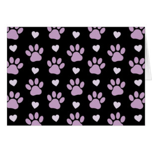 Cartão Padrão De Patas, Patas Cachorros, Patas Liláticas,
