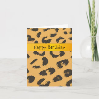Cartão Padrão de Pelo de Leopardo de Aniversário