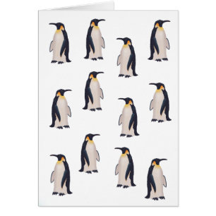 Cartão Padrão de pinguins bonitos