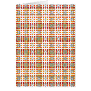 Cartão Padrão de quadrados Vermelhos Geométricos Modernos