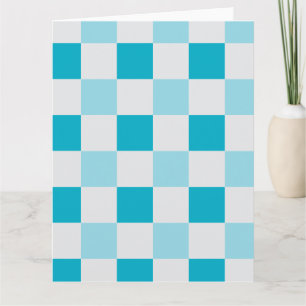 Cartão Padrão De Quadro De Verificação Branco E Azul