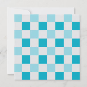 Cartão Padrão De Quadro De Verificação Branco E Azul