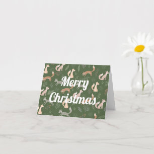 Cartão Padrão de ramagens e folhas de inverno sem emendas