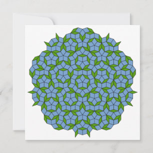 Cartão Padrão de Rhombus Penrose Verde e Azul