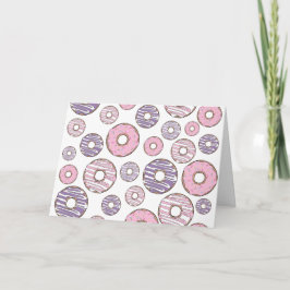 Cartão Padrão De Rosquinhas, Rosquinhas Rosa, Rosquinhas 