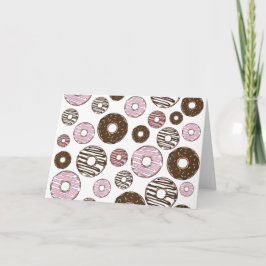 Cartão Padrão De Rosquinhas, Rosquinhas Rosa, Rosquinhas