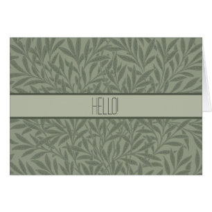 Cartão Padrão de Salgueiro William Morris Antigo Verde Sa