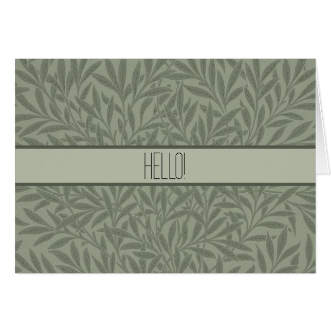 Cartão Padrão de Salgueiro William Morris Antigo Verde Sa (Frente Horizontal)