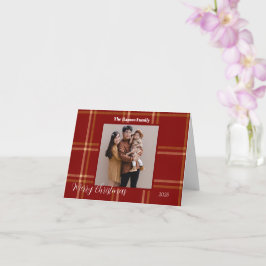 Cartão Padrão de Tartan Escocês de Natal Personalizável