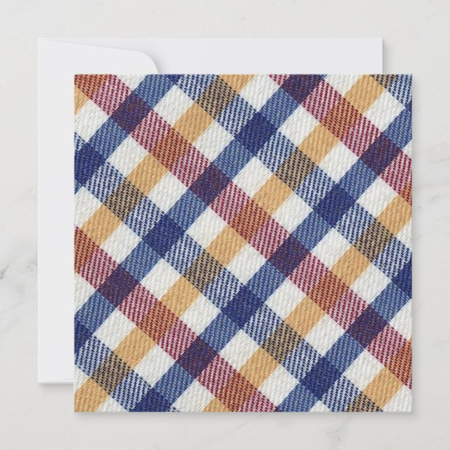 Cartão Padrão de Tartan multicolorido (Frente)