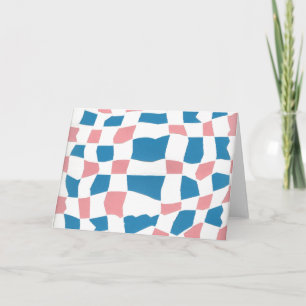 Cartão Padrão de tecelagem rosa e azul