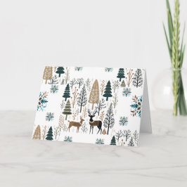 Cartão Padrão de Veado Simples Personalizado de Natal Nór